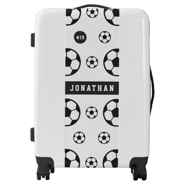 Boys Soccer Player's Name & Number Sports Fan Ball Luggage (Front)