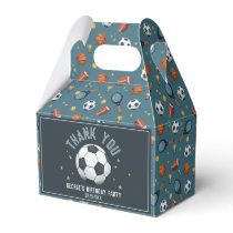 Boys Soccer Sport Kids Birthday  Favor Boxes
