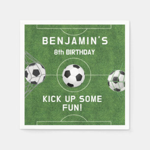 Boys Soccer Sports Birthday Napkins