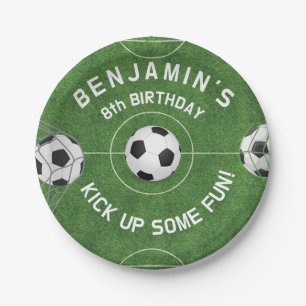 Boys Soccer Sports Birthday Paper Plates