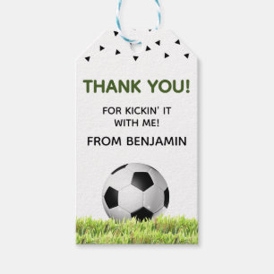 Boys Soccer Sports Thank You Kids Birthday Favor Gift Tags