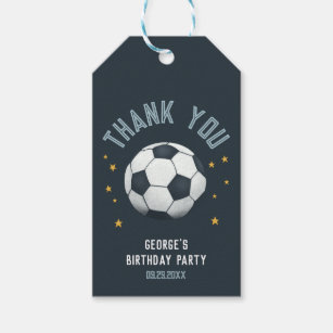 Boys Soccer Sports Thank You Kids Birthday Favor Gift Tags