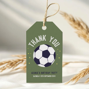 Boys Soccer Sporty Thank You Kids Birthday Favor Gift Tags