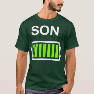 Boys Son Battery Mommy and Daddy Low Battery T-Shirt