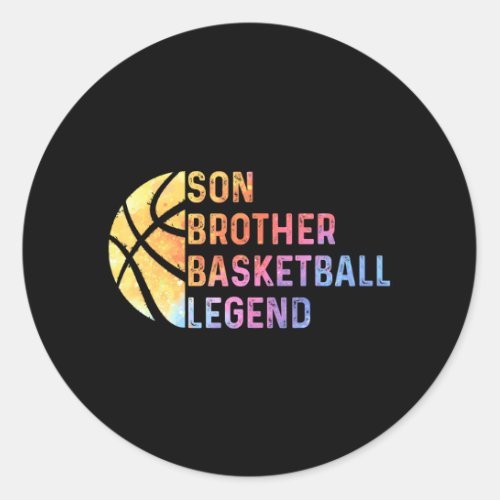 Boys Son Brother Basketball Legend Bball Classic Round Sticker