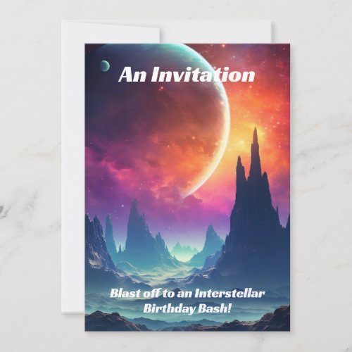 Boys Space Themed Birthday Invitation