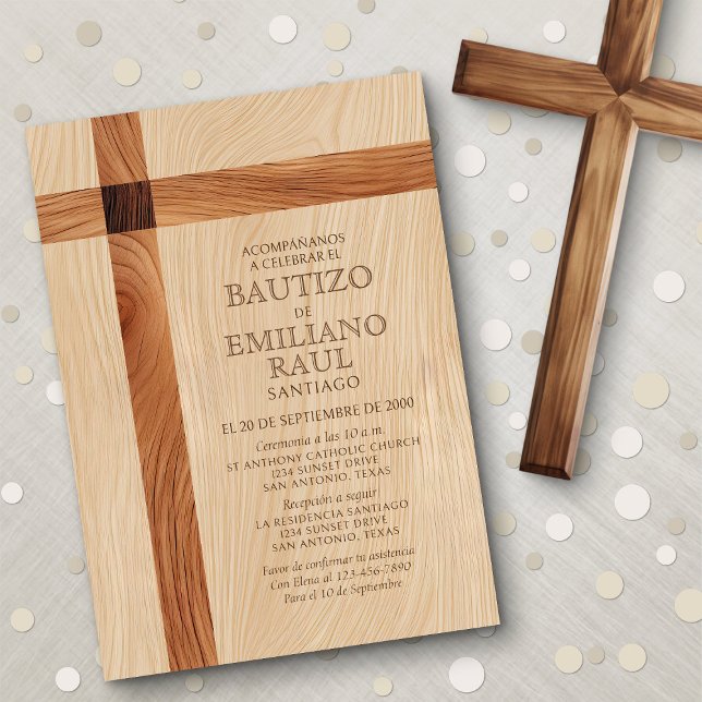 Boys' Spanish Baptism Invitation (Creator Uploaded)