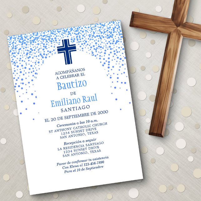 Boys' Spanish Baptism Invitation (Creator Uploaded)