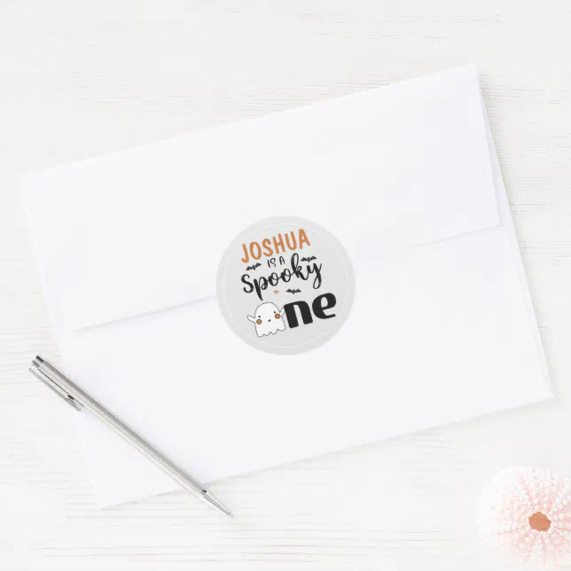 Boy's Spooky One Halloween 1st Birthday Classic Round Sticker | Zazzle