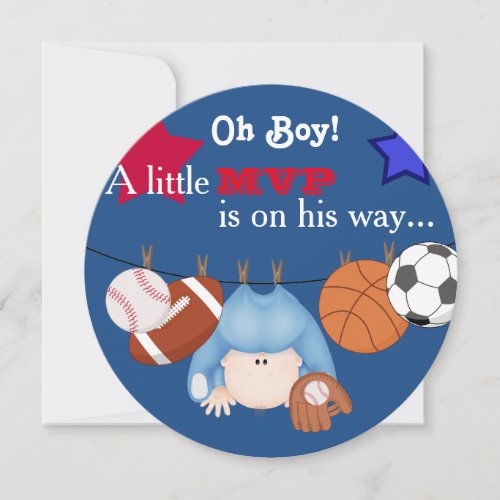 Boys Sports Baby Shower Invitation