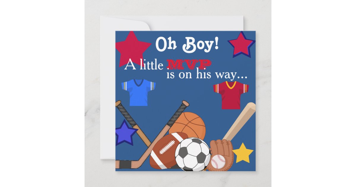Boys Sports Baby Shower Invitation HOCKEY Zazzle