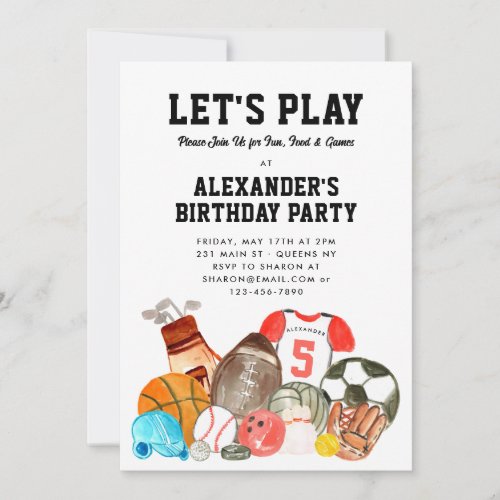 Boys Sports Balls Athletic All Star Kids Birthday