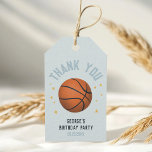 Boys Sports Birthday Basketball Birthday Favor Gift Tags<br><div class="desc">This cute and modern sports-themed kids' birthday thank you tag features a fun blue basketball design with playful cartoon details and star accents. Personalize it with your child's name and party date for a unique touch! A perfect match for a basketball birthday party — ideal for decorating favor bags and...</div>