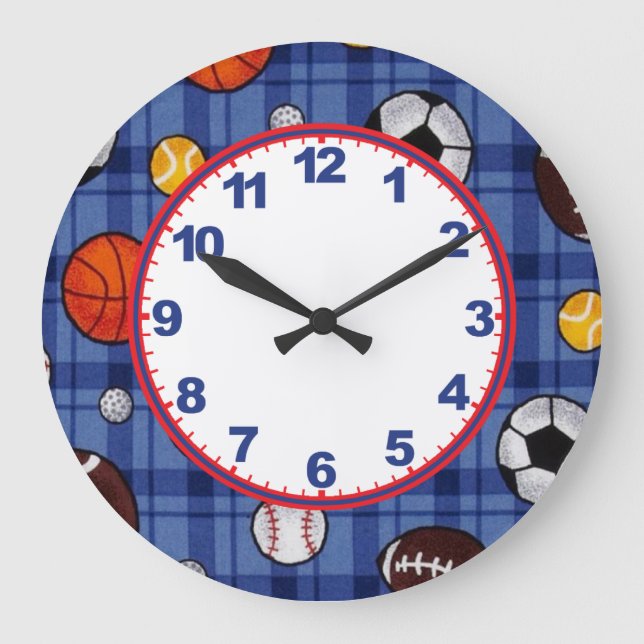 Boys Sports Clock with Numbers (Front)
