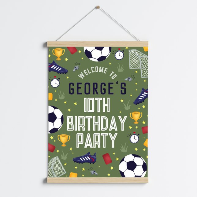 Boys Sports Soccer Birthday Welcome Sign (Creator Uploaded)
