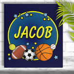 Boy's Sporty Custom Name  Binder<br><div class="desc">Fun sports-themed design with his name personalized right in the center! Please note: this design works best with shorter names. If you need any assistance customizing this product,  please contact me and I'll be happy to assist you.</div>