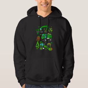 Boys St Patricks Day Crane Truck Construction Todd Hoodie