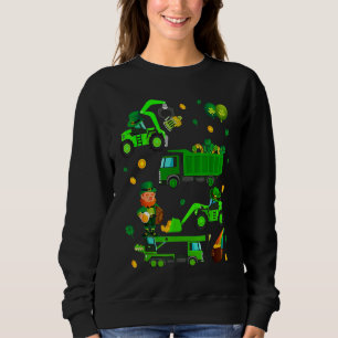 Boys St Patricks Day Crane Truck Construction Todd Sweatshirt