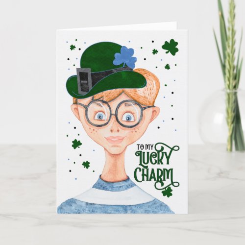 Boys St Patricks Day Cute Irish Lad Holiday Card