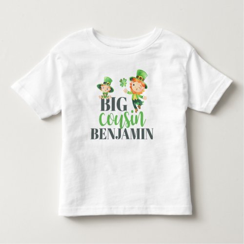 Boys St Patricks Day Leprechaun Big Cousin Toddler T_shirt