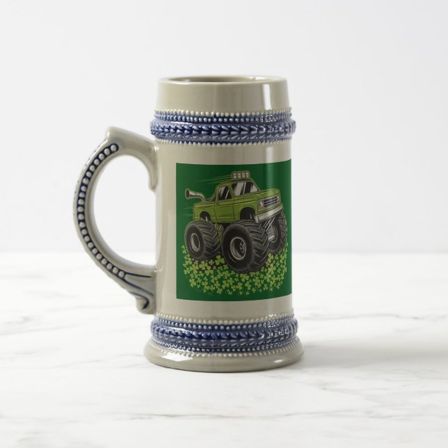 Boys St Patricks Day Toddler Lucky Monster Truck  Beer Stein (Left)