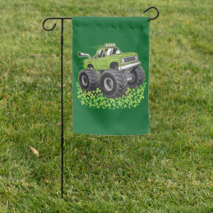 Boys St Patricks Day Toddler Lucky Monster Truck Garden Flag