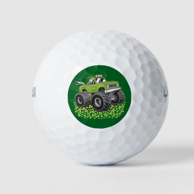 Boys St Patricks Day Toddler Lucky Monster Truck  Golf Balls (Front)