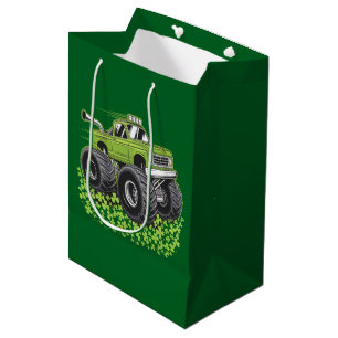 Boys St Patricks Day Toddler Lucky Monster Truck  Medium Gift Bag