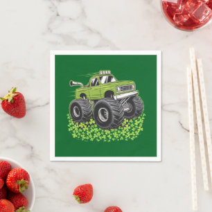 Boys St Patricks Day Toddler Lucky Monster Truck  Napkins