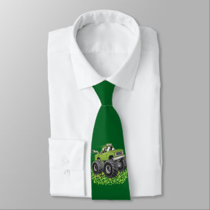 Boys St Patricks Day Toddler Lucky Monster Truck  Neck Tie
