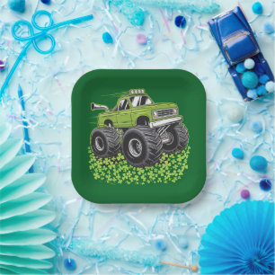 Boys St Patricks Day Toddler Lucky Monster Truck  Paper Plates