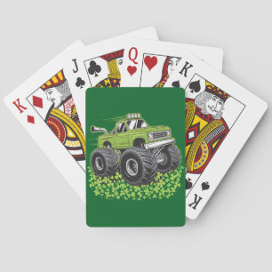 Boys St Patricks Day Toddler Lucky Monster Truck  Poker Cards