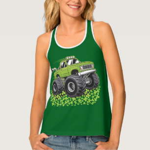Boys St Patricks Day Toddler Lucky Monster Truck  Tank Top