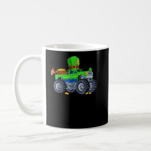 Boys St Pattys Day Truck Vehicles Front Loader And Coffee Mug