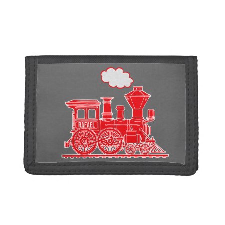 Boys Steam Train Engine Your Name Wallet