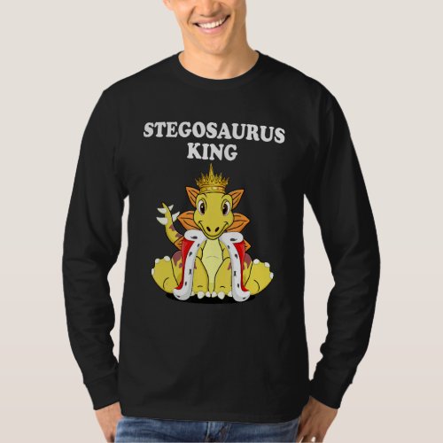 Boys Stegosaurus King Dinosaur  Mens Stegosaurus T_Shirt