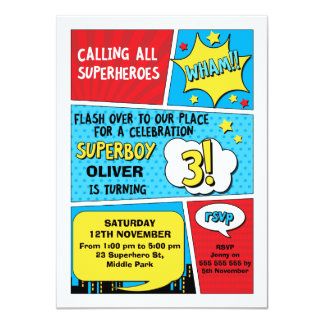 superhero birthday invite