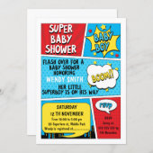 Boys Superhero Baby Shower Invitation (Front/Back)