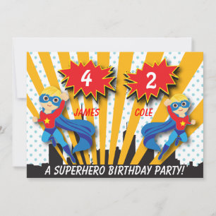 Boys Superhero Birthday Invitation