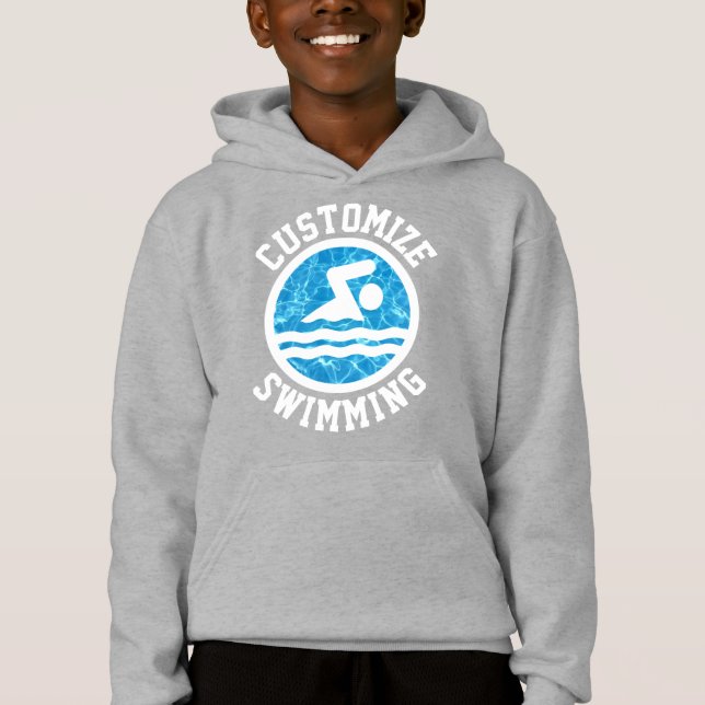 Boys' Swimming and Diving Custom Team Name / Text Hoodie (Front)