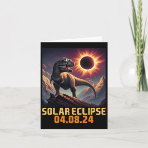 Boys T Rex Dinosaur Astronaut Total Solar Eclipse Card