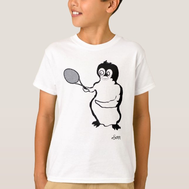 Boys T-Shirt : Penguin Tennis Player (Front)