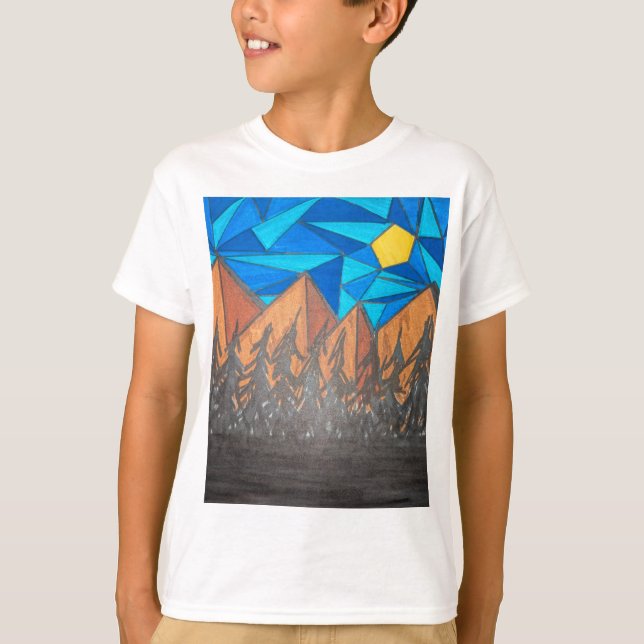 Boys T-Shirt - Stained Glass Mountains  (Front)