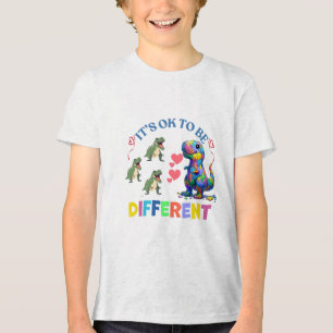 Boys' T-Shirts– It's OK to Be Different 🦕💖 Tri-Blend Shirt
