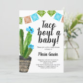 Boys Taco Bout A Baby baby Shower Invitation (Standing Front)