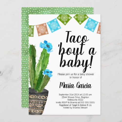 Boys Taco Bout A Baby baby Shower Invitation