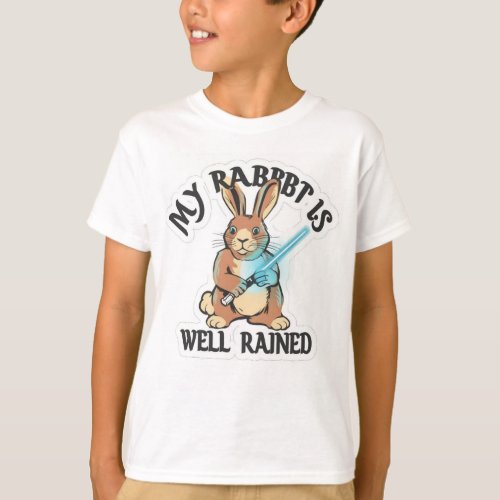 boys tee with rabbit and light sabers