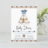 Boys Teepee Baby Shower Invitations (Standing Front)