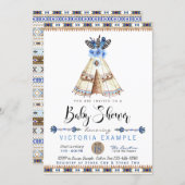 Boys Teepee Baby Shower Invitations (Front/Back)