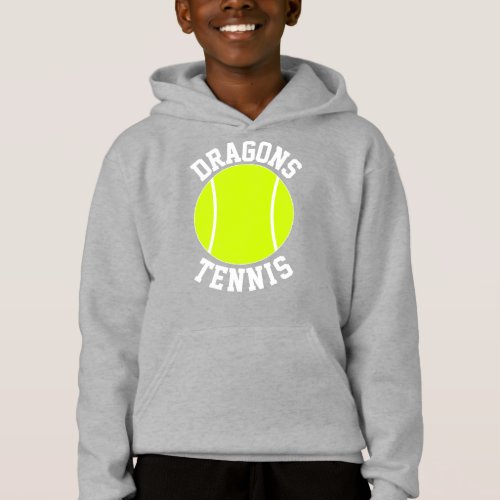 Boys Tennis Custom Team Name or Text Personalized Hoodie